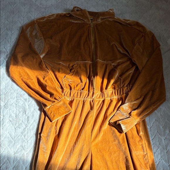 Fabletics Velvet Jumpsuit in Warm Gold - Picture 3 of 8